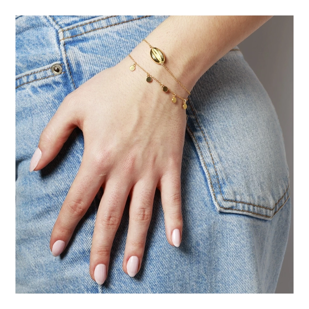 PULSERA DE PLATA DORADA DISCOLODO