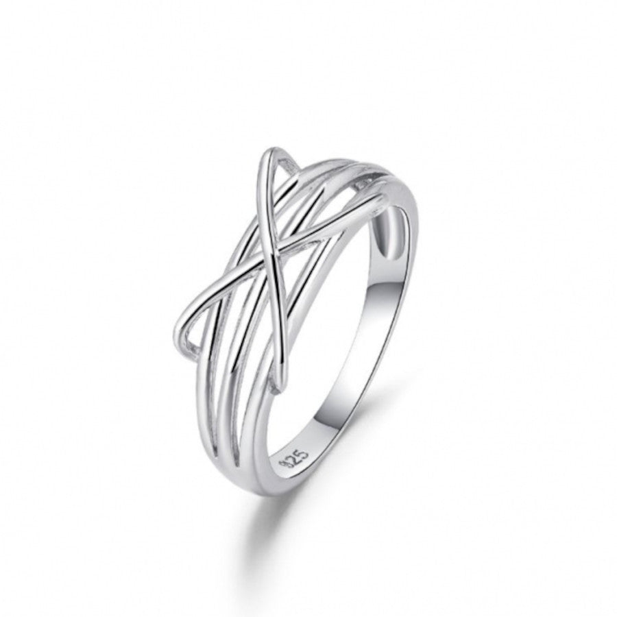 Anillo plata x hilos trenzados