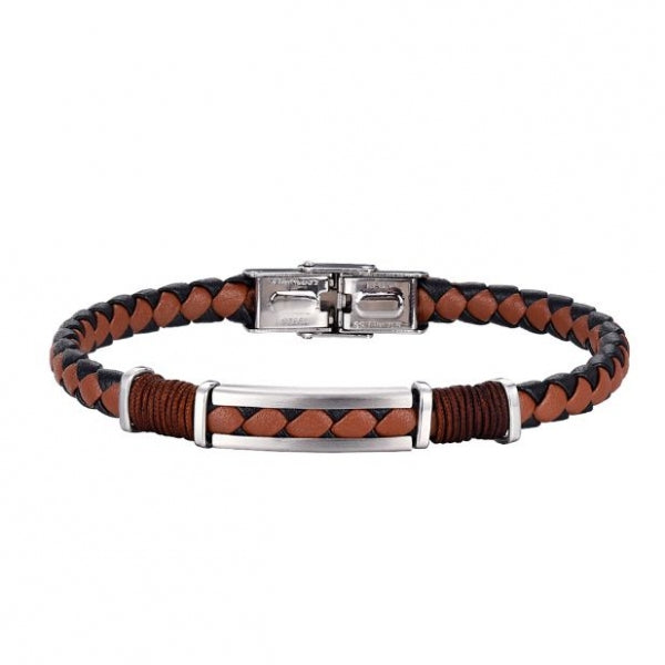 pulsera cuero marrón hombre caballero