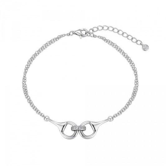 Pulsera Horen estribos plata de ley circonitas