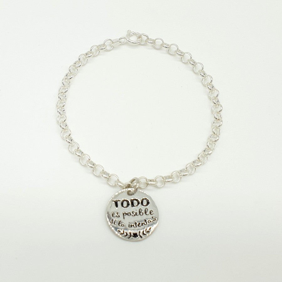 Tôle Everything is Possible Silver Pendant or Bracelet