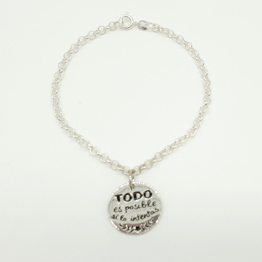 Tôle Everything is Possible Silver Pendant or Bracelet