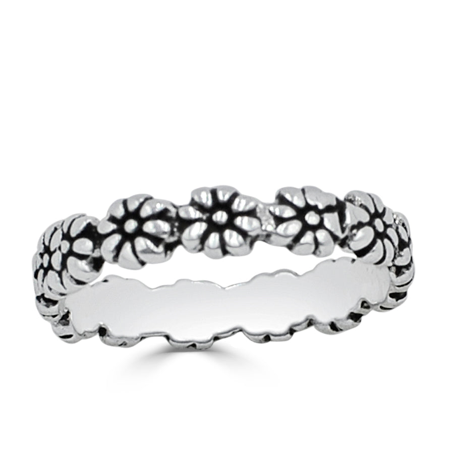 anillo bloomster flores plata