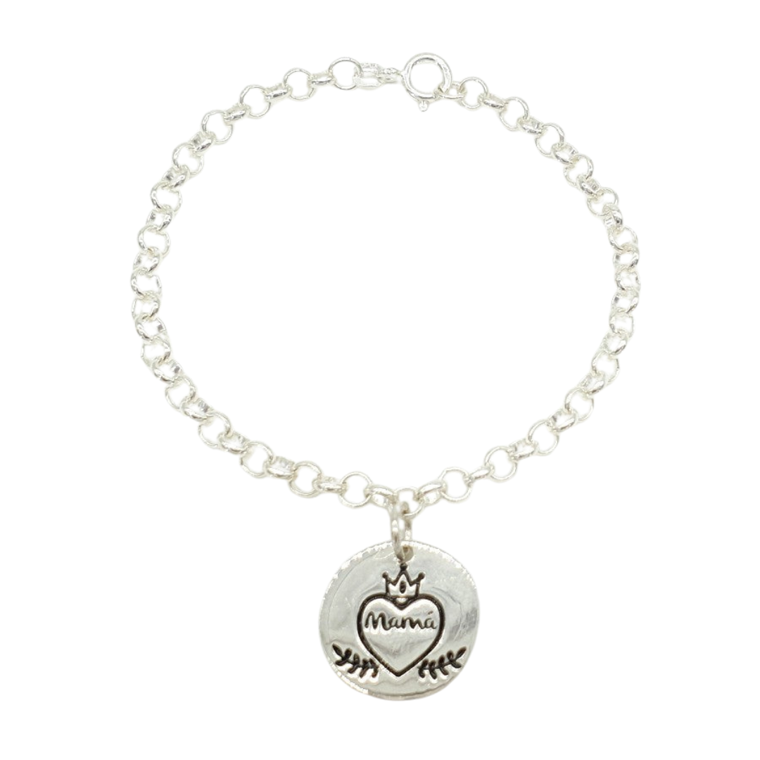 Tôle Mum Silver Pendant or Bracelet