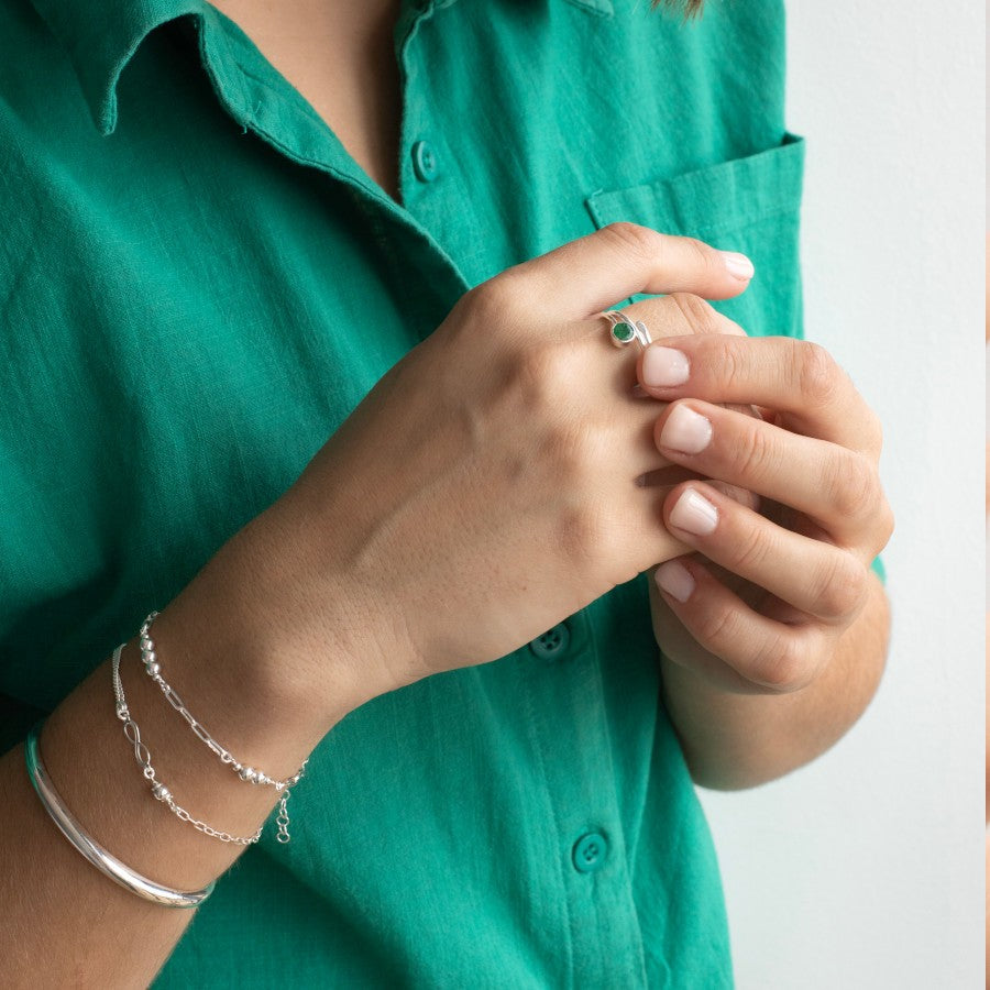 Pulsera plata infinito doble